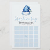 Papeterie Blue Santa Hat Noël Bingo Baby shower Jeu (Devant / Derrière)