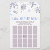 Papeterie Blue Snowflake Hiver Bingo Baby shower Jeu (Devant)
