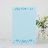 Papeterie Blue Valentine's Day Hearts & Custom Text (Debout devant)