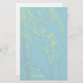 Papeterie Blue Wispy Trees with Yellow Feuilles Ajoutez votr (Devant / Derrière)