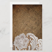 Papeterie bohème rustique pays occidental burlap et dentelle (Devant / Derrière)