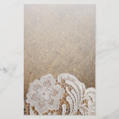 Papeterie bohème rustique pays occidental burlap et dentelle (Devant)