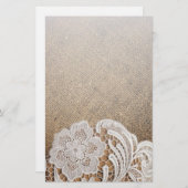 Papeterie bohème rustique pays occidental burlap et dentelle (Devant / Derrière)