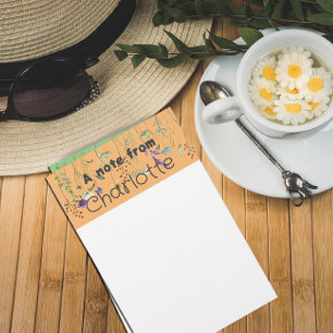 Papeterie Boho Country fleur sauvage aquarelle jaune