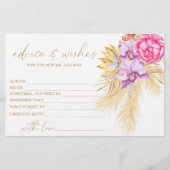 Papeterie Boho pampas herbe, conseils et souhaits douche nup (Devant)