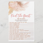 Papeterie Boho Pink Floral Trouvez Le Jeu Du Baby shower Inv (Devant)