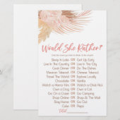 Papeterie Boho Pink Voulait-Elle Plaire ? Jeu Fête des marié (Devant / Derrière)