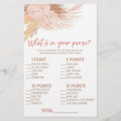 Papeterie Boho Pink What's In Purse Fête des mariées Jeu (Devant)