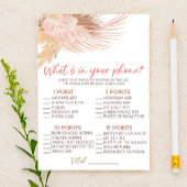 Papeterie Boho Pink What's In Your Phone Baby shower Jeu