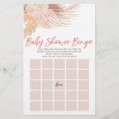 Papeterie Boho Rose Floral Fleurs Bingo Baby shower Jeu (Devant)