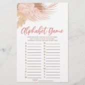 Papeterie Boho Soft rose Floral Alphabet Baby shower Jeu (Devant)