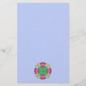 Papeterie Boho Style Floral Bordure sur Bleu clair (Dos)
