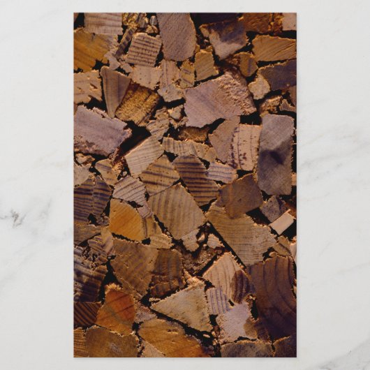 Papeterie Bois de chauffage rustique cabine bois écorce mot (Devant)