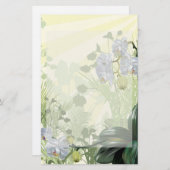 Papeterie Bois d'orchidées blanches stationnaires (Devant / Derrière)