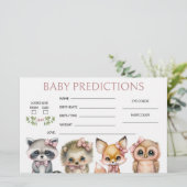 Papeterie Bois fille animaux mignons baby showers prédiction (Debout devant)