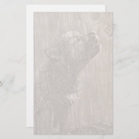 Papeterie Bois Wolf Pup Art (Devant / Derrière)