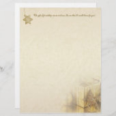 Papeterie Boîte-Cadeau Or de Noël (Devant / Derrière)