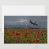 Papeterie Bombe De Lancaster Sur Un Champ De Populations (Devant / Derrière)