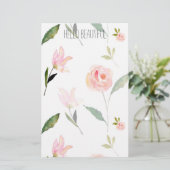 Papeterie Bonjour belle aquarelle florale (Debout devant)