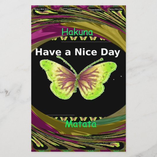 Papeterie Bonne journée : Belle infinité papillons art (Devant)