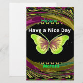 Papeterie Bonne journée : Belle infinité papillons art (Devant / Derrière)