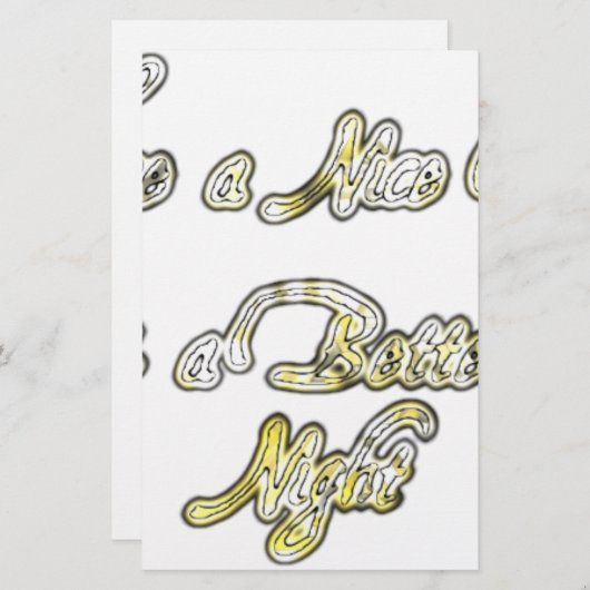 Papeterie Bonne journée et une meilleure soirée Citation d'a (Devant / Derrière)