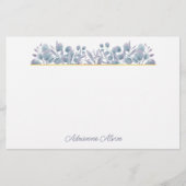 Papeterie Bordure aquarelle eucalyptus lavande (Devant)