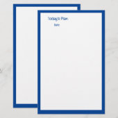 Papeterie Bordure bleue Personnalisé Couleur Planificateur À (Devant / Derrière)