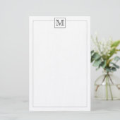 Papeterie Bordure Carré simple moderne de base initiale Mono (Debout devant)