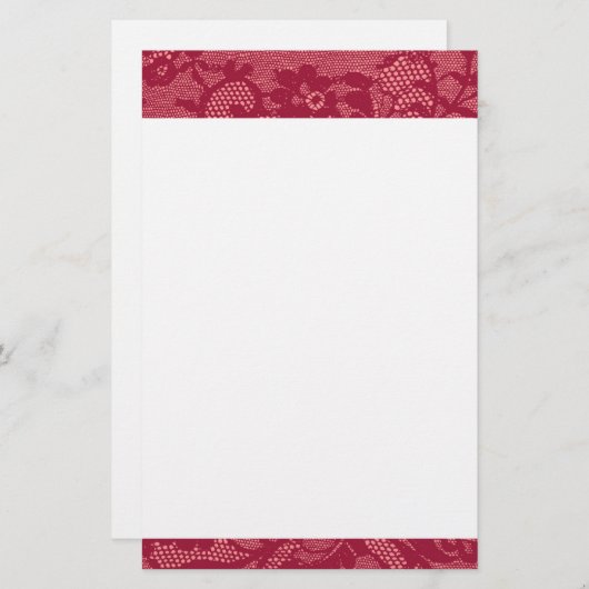 Papeterie Bordure de dentelle rouge (Devant / Derrière)