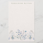 Papeterie Bordure de fleur sauvage bleue délicate (Devant)