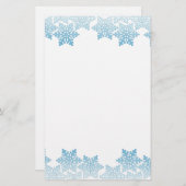 Papeterie Bordure de flocon de neige bleu clair (Devant / Derrière)