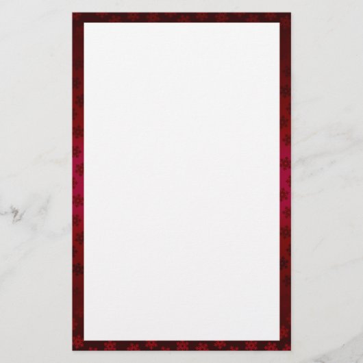 Papeterie Bordure de flocon de neige rouge et bordeaux (Devant)