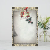 Papeterie Bordure de Noël de Buon Natale Snowman (Debout devant)