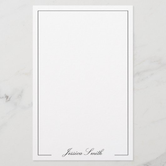 Papeterie Bordure de nom de monogramme de script élégant (Devant)