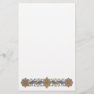 Papeterie Bordure dorée élégante avec papier à lettres Feuil
