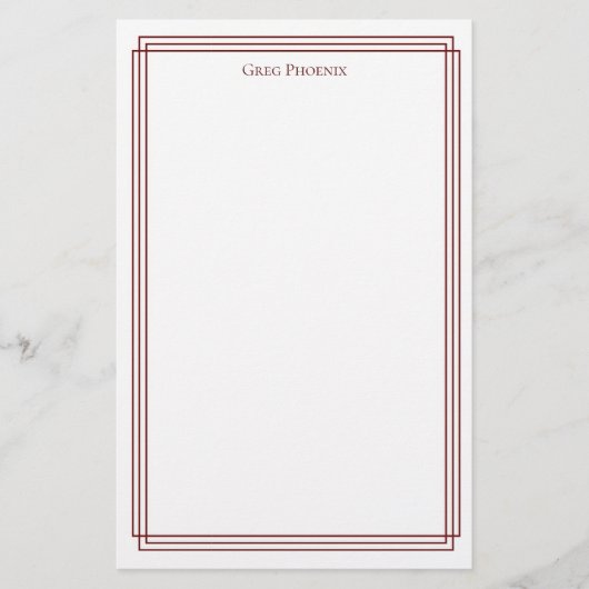 Papeterie Bordure Double Marron Minimal (Devant)
