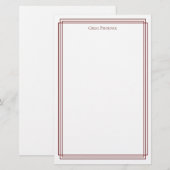 Papeterie Bordure Double Marron Minimal (Devant / Derrière)