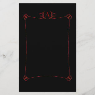 Papeterie Bordure Elégante Personnalisable Avec Monogramme