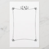 Papeterie Bordure Elégante Personnalisable Avec Monogramme (Devant)