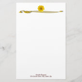 Papeterie Bordure fleurie jaune Personnalisée (Devant)