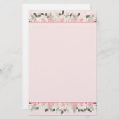 Papeterie Bordure florale des Roses d'aquarelle rose pâle (Devant / Derrière)