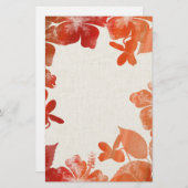 Papeterie Bordure florale orange (Devant / Derrière)