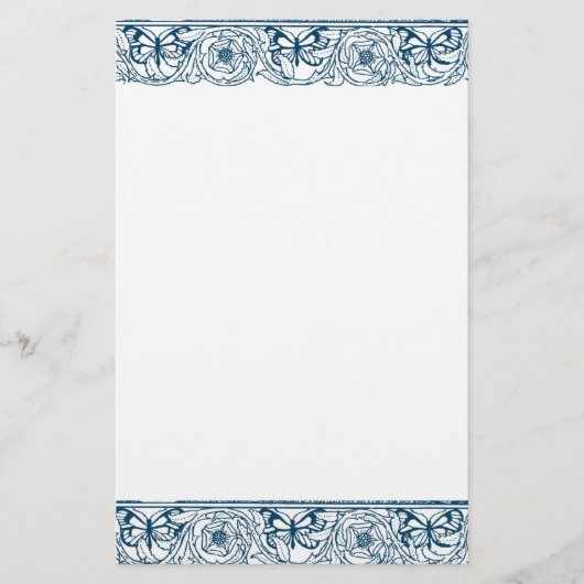 Papeterie Bordure florale papillon (Devant)