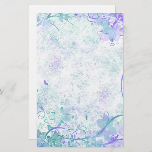 Papeterie Bordure florale soignée (Devant / Derrière)