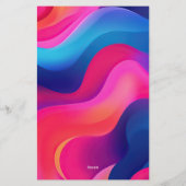 Papeterie Bordure géométrique colorée personnalisée (Dos)