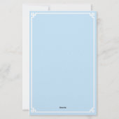 Papeterie Bordure grecque blanche et bleu pâle (Dos)