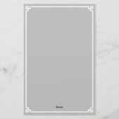 Papeterie Bordure grecque grise argentée et blanche (Dos)