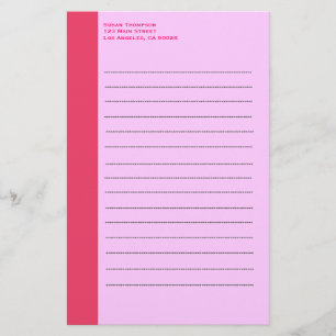 Papeterie Bordure rose simple