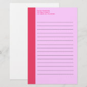 Papeterie Bordure rose simple (Devant / Derrière)